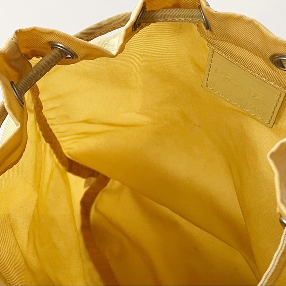 Prada yellow vela nylon drawstring pouch - Picture 9 of 12